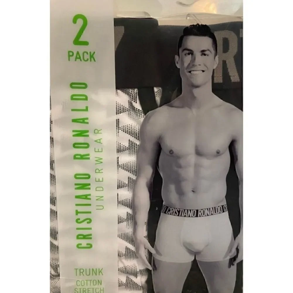 Cristiano Ronaldo CR7 2-Pack Grey/Black Boxer Briefs Men’s Underwear Size Large